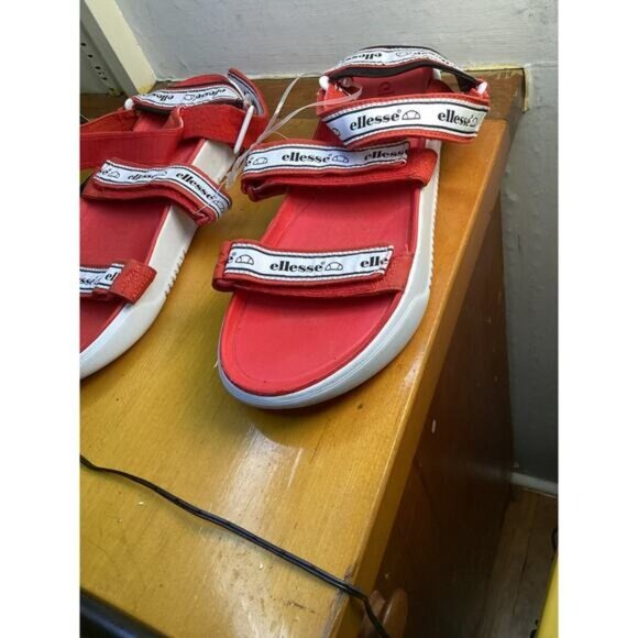 cowgirl argyle boho cozy grandpa dad Ellesse Men's Denso Text AM Sandals Size 10 - Picture 2 of 3